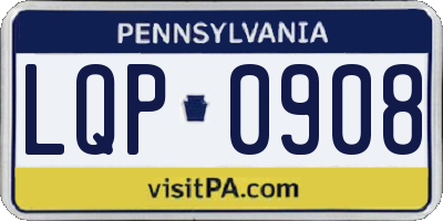 PA license plate LQP0908