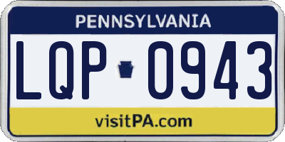 PA license plate LQP0943