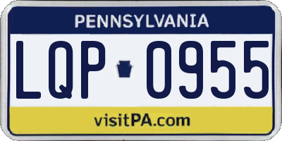 PA license plate LQP0955