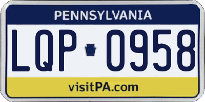 PA license plate LQP0958