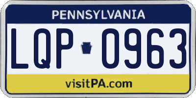 PA license plate LQP0963