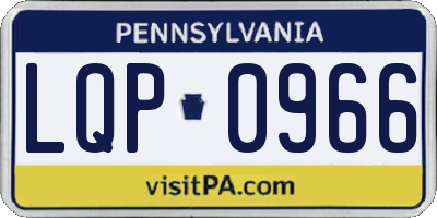 PA license plate LQP0966