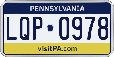 PA license plate LQP0978