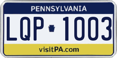 PA license plate LQP1003