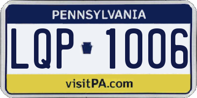 PA license plate LQP1006