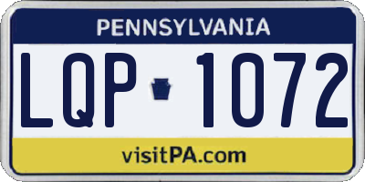 PA license plate LQP1072