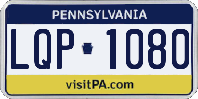 PA license plate LQP1080
