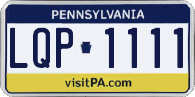 PA license plate LQP1111