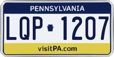 PA license plate LQP1207