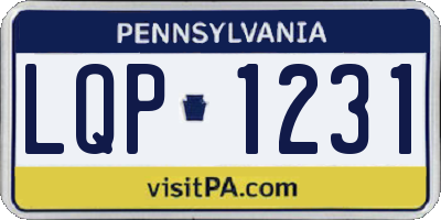 PA license plate LQP1231