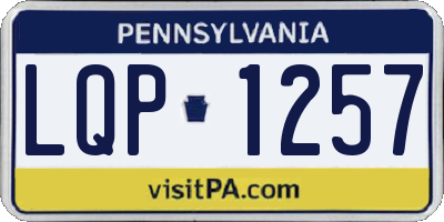 PA license plate LQP1257