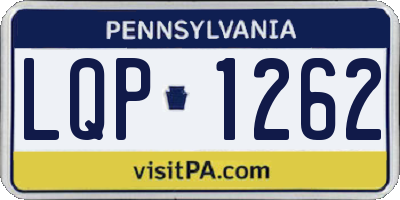 PA license plate LQP1262