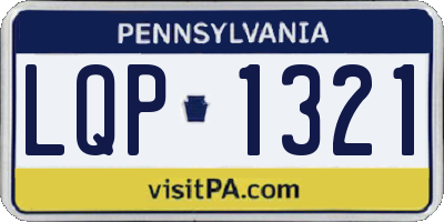 PA license plate LQP1321