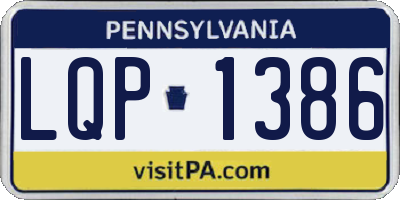 PA license plate LQP1386