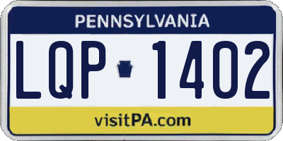 PA license plate LQP1402