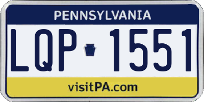 PA license plate LQP1551