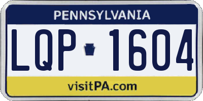 PA license plate LQP1604