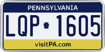 PA license plate LQP1605