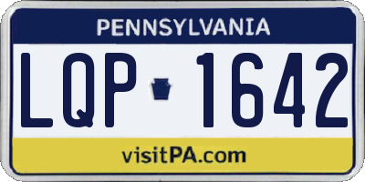 PA license plate LQP1642