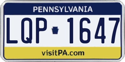 PA license plate LQP1647