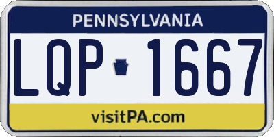 PA license plate LQP1667