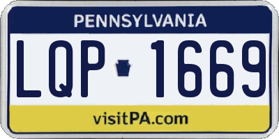 PA license plate LQP1669