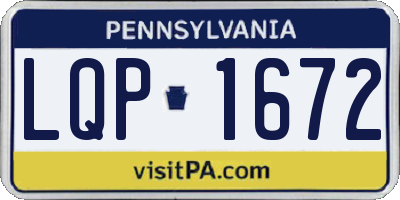 PA license plate LQP1672
