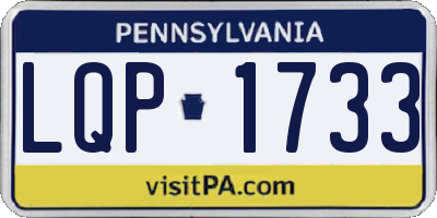 PA license plate LQP1733