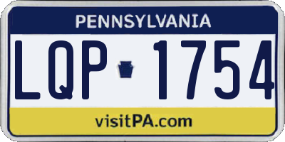 PA license plate LQP1754