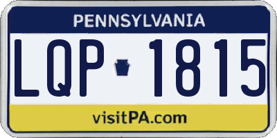 PA license plate LQP1815