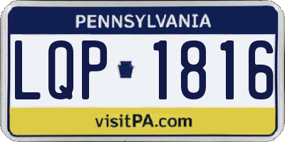 PA license plate LQP1816