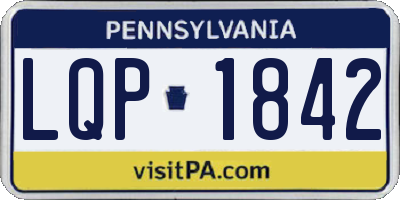 PA license plate LQP1842