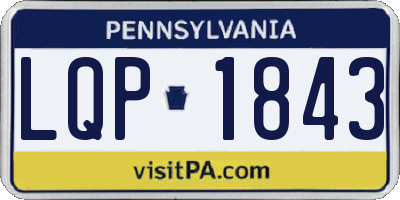 PA license plate LQP1843