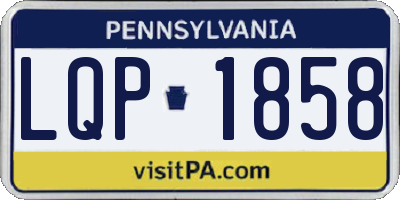 PA license plate LQP1858