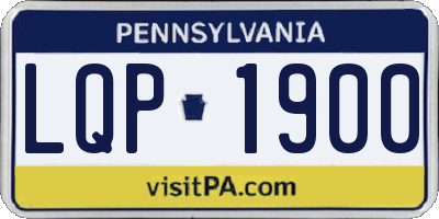 PA license plate LQP1900