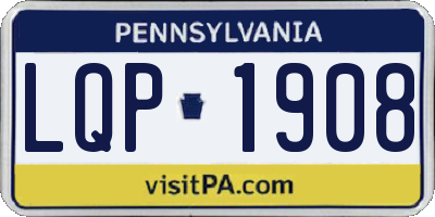 PA license plate LQP1908