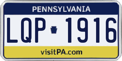 PA license plate LQP1916