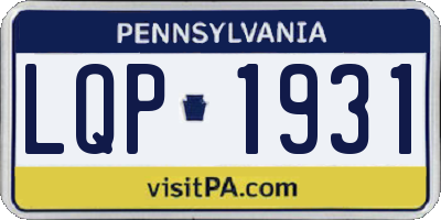 PA license plate LQP1931