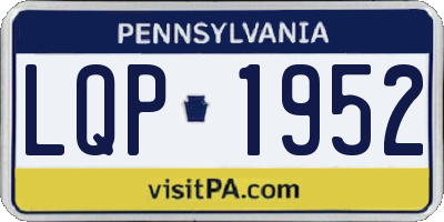 PA license plate LQP1952