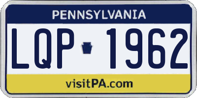 PA license plate LQP1962