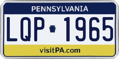 PA license plate LQP1965