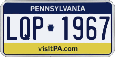 PA license plate LQP1967
