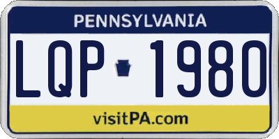 PA license plate LQP1980