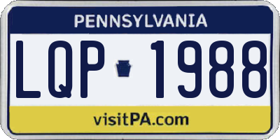 PA license plate LQP1988