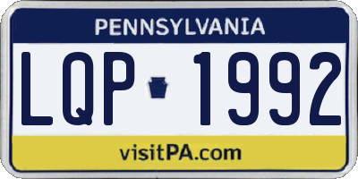PA license plate LQP1992