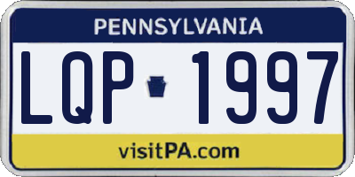 PA license plate LQP1997