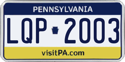 PA license plate LQP2003