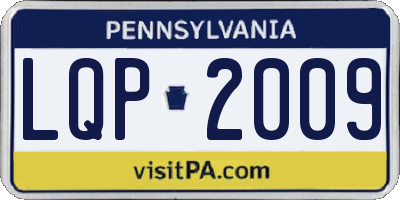 PA license plate LQP2009