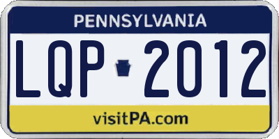 PA license plate LQP2012