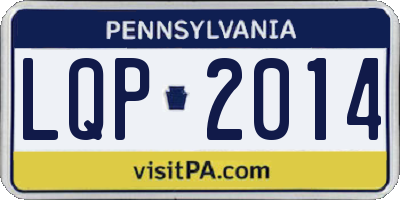 PA license plate LQP2014